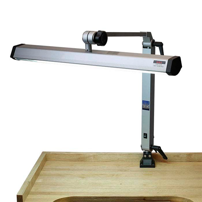 Extra-Wide Silver-Finish Fluorescent Jeweler's Task Lamp
