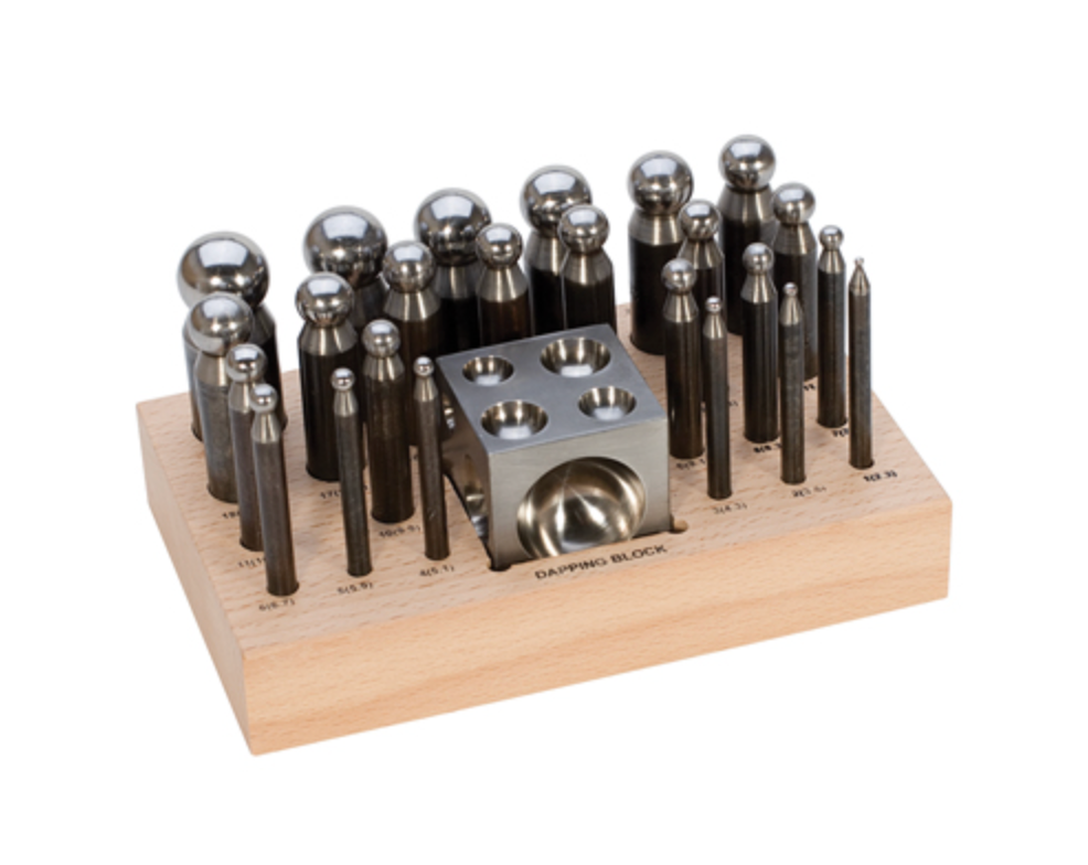 24 PC. Dapping Punch Set w/Block (2.3 TO 25MM)