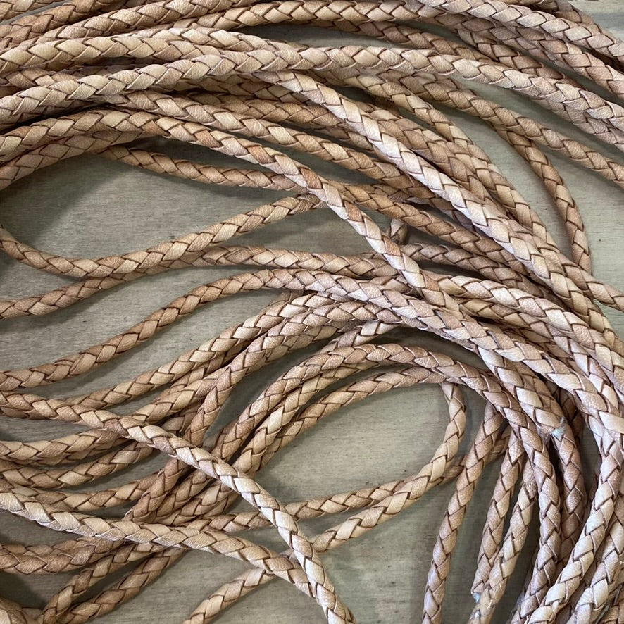 Bolo Cord; Machine-Braided Leather 4mm Bolo Cord