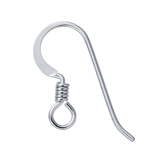 Earwires with coil - Sterling Silver 10 PACK