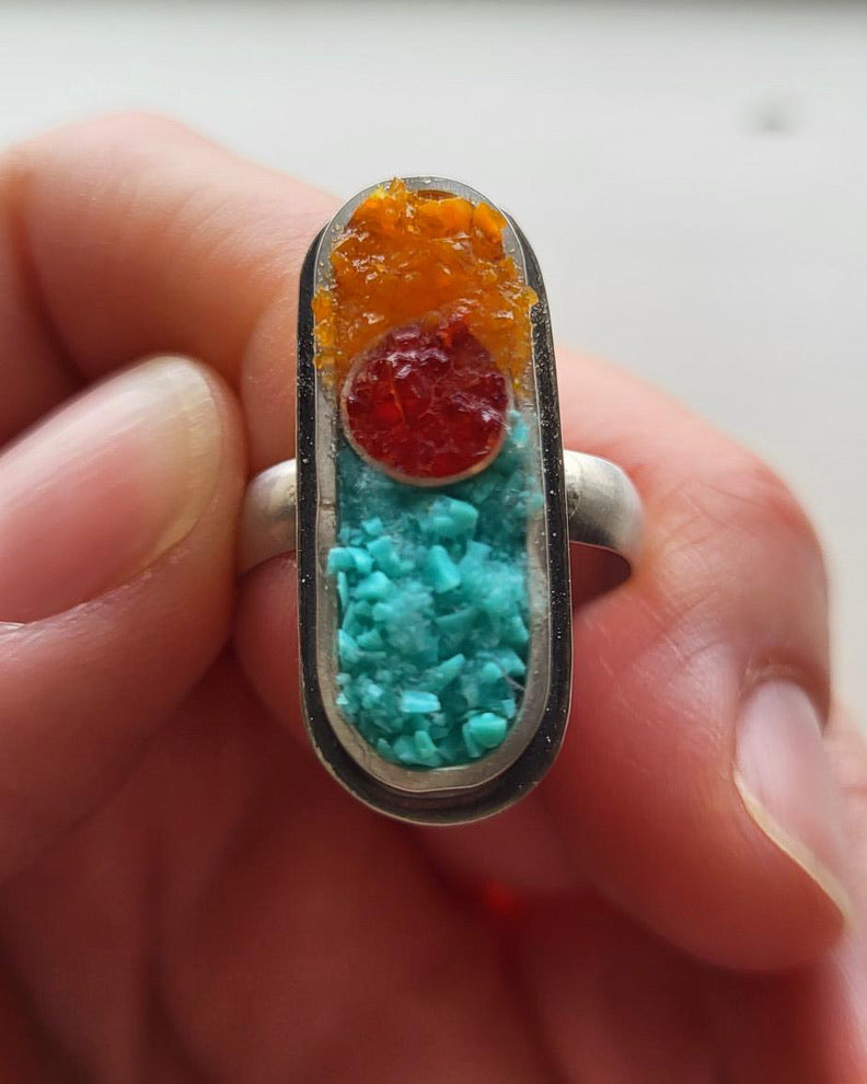 stone inlay design ring