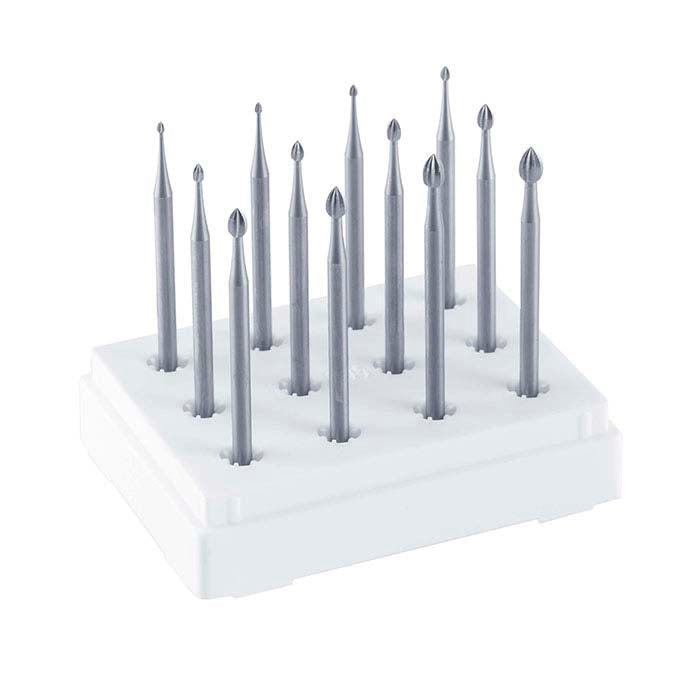 Dentsply Maillefer 12-Piece Single-Cut Bud Bur Set